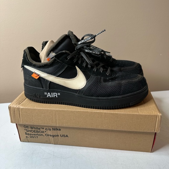 off white air force low black